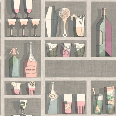 Cole & Son 114/23044.CS.0 Cocktails Wallcovering in Pastel/Multi
