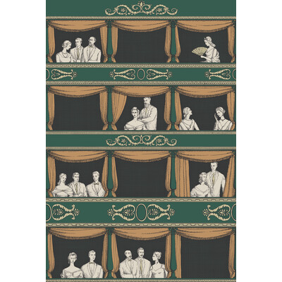 Cole & Son 114/4009.CS.0 Teatro Wallcovering in Racing Car Green/Multi/Green/Gold