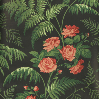 Cole & Son 115/10030.CS.0 Rose Wallcovering in Red/l Green/charcoal/Multi/Red/Black