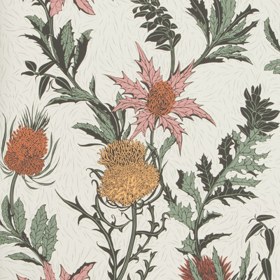 Cole & Son 115/14043.CS.0 Thistle Wallcovering in A Pink/orange/parch/Multi/Pink/Orange