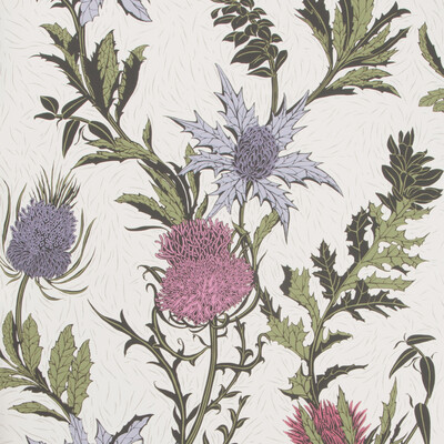 Cole & Son 115/14044.CS.0 Thistle Wallcovering in Lilac/cerise/white/Multi/Purple/Pink