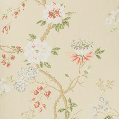 Cole & Son 115/8023.CS.0 Camellia Wallcovering in Coral/sage/butterc/Multi/Coral/Sage