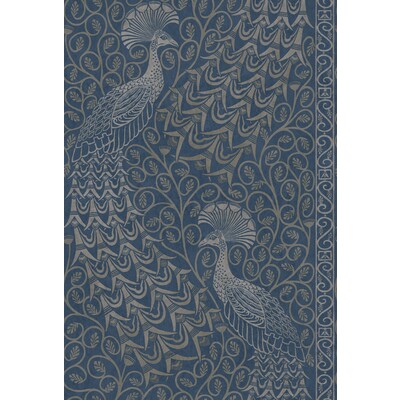 Cole & Son 116/8029.CS.0 Pavo Parade Wallcovering in Msilver/denim/Metallic/Blue/Silver
