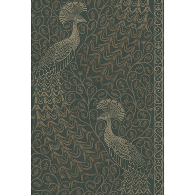 Cole & Son 116/8031.CS.0 Pavo Parade Wallcovering in Mgilver/green/Metallic/Gold/Green