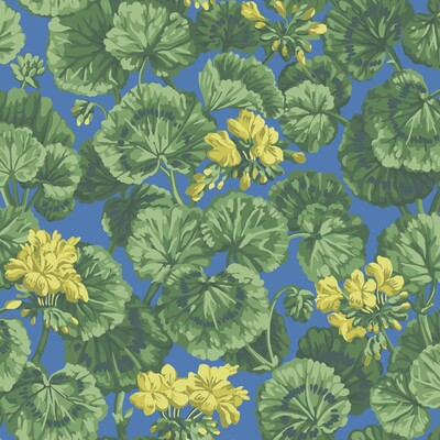 Cole & Son 117/11032.CS.0 Geranium Wallcovering in Lemon/forest Green/electric Blue/Blue/Yellow/Green