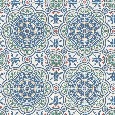 Cole & Son 117/8024.CS.0 Piccadilly Wallcovering in Denim & Rouge On Chalk/Blue/Red/Multi