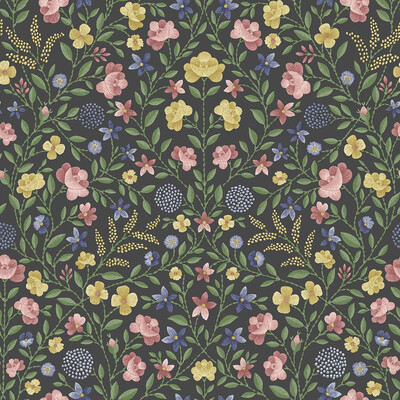 Cole & Son 118/13030.CS.0 Court Embroidery Wallcovering in Multi/Yellow/Black