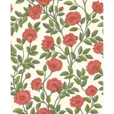 Cole & Son 118/7013.CS.0 Hampton Roses Wallcovering in Multi/Red/Green