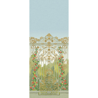 Cole & Son 118/8017.CS.0 Tijou Gate Wallcovering in Multi/Green/Red