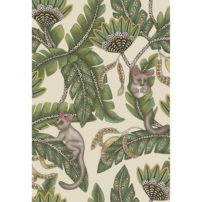 Cole & Son 119/7035.CS.0 Bush Baby Wallcovering in Sge&chrt/prchmnt/Green/Chartreuse