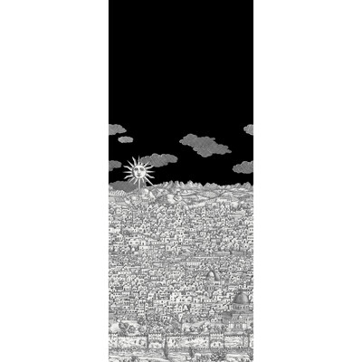 Cole & Son 123/3012.CS.0 Vista Mediterranea Wallcovering in Charcoal/Black/White