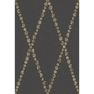 Cole & Son 123/4018.CS.0 Cammei Wallcovering in Gold On Charcoal/Black/Charcoal/Gold