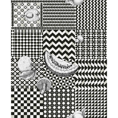 Cole & Son 123/6030.CS.0 Frutta E Geometrico Wallcovering in Black/White