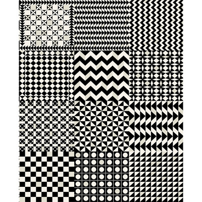 Cole & Son 123/7032.CS.0 Geometrico Wallcovering in Black & White/Black/White