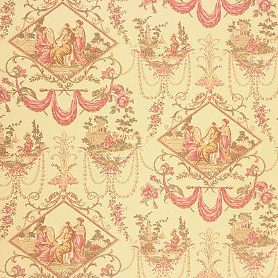 Lee Jofa 2003105.167.0 La Coiffure Toi Multipurpose Fabric in Rose An/Beige/Pink/Green