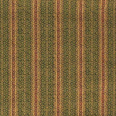 Lee Jofa 2004057.30.0 Colebrooke Stri Upholstery Fabric in Loden/Green/Beige/Burgundy/red