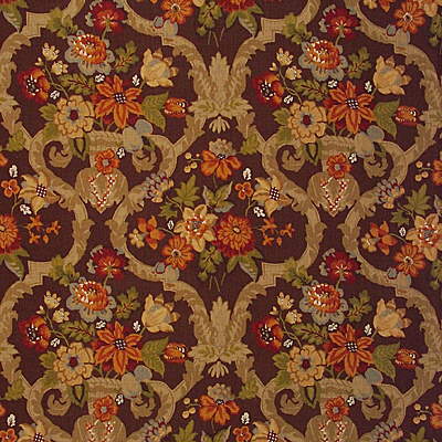 Lee Jofa 2004092.619.0 Kirby Print Multipurpose Fabric in Chestnu/Burgundy/red/Brown/Yellow