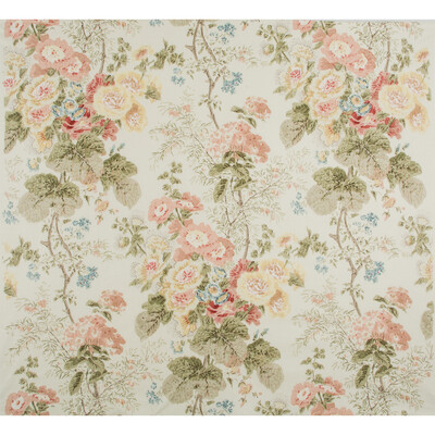 Lee Jofa 2005100.730.0 Hollyhock Hdb Multipurpose Fabric in Coral/olive/Multi/Coral/Olive Green