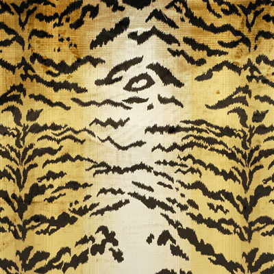 Lee Jofa 2005227.4.0 Silk Tiger Velvet Upholstery Fabric in Oro/Yellow/Black