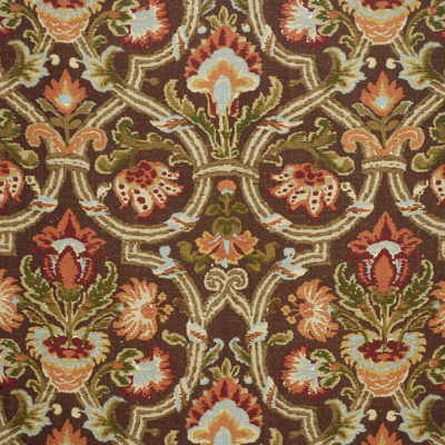 Lee Jofa 2008174.622.0 New Sevilla Multipurpose Fabric in Chocolate/Brown/Orange/Beige