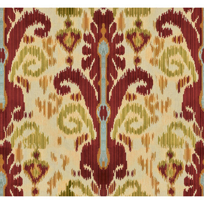 Lee Jofa 2009118.243.0 Pardah Velvet Upholstery Fabric in Cinnabar/Orange/Burgundy/red/Green