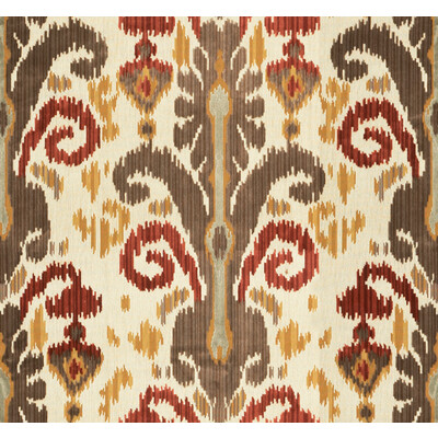 Lee Jofa 2009118.642.0 Pardah Velvet Upholstery Fabric in Java/Brown/Burgundy/red/Yellow