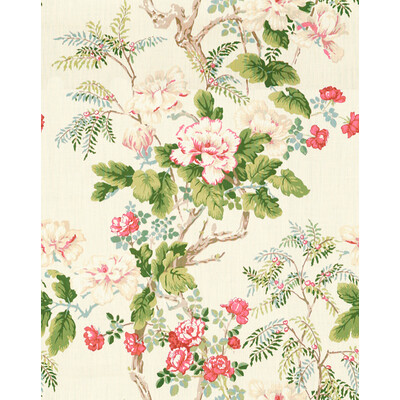 Lee Jofa 2009164.731.0 Chinese Peony Multipurpose Fabric in Rose/White/Pink/Green
