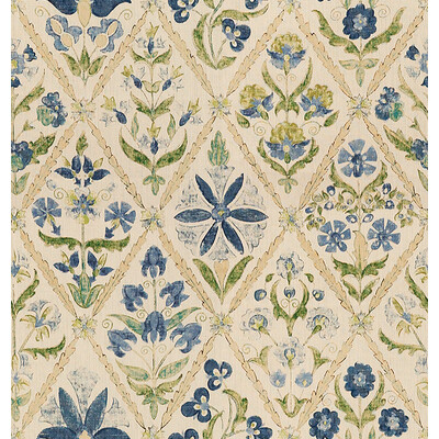 Lee Jofa 2010120.53.0 Susani Trellis Multipurpose Fabric in Blue/green/Beige/Blue/Green