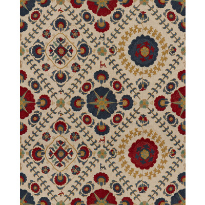 Lee Jofa 2012106.519.0 Ayla Trellis Upholstery Fabric in Indigo/red/Blue/Burgundy/red/Beige