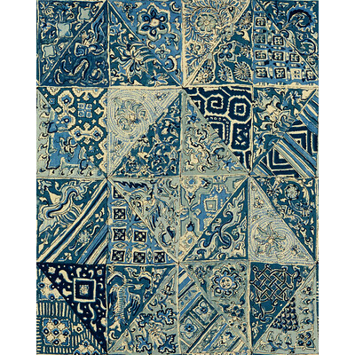 Lee Jofa 2013139.515.0 Indian Blocks Multipurpose Fabric in Blues/Blue/Light Blue