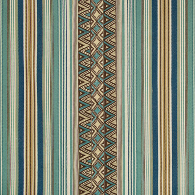 Lee Jofa 2017151.536.0 Dallol Stripe Upholstery Fabric in Teal/brown/Multi/Teal/Brown