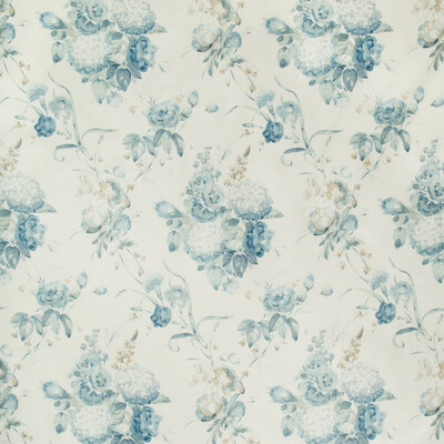 Lee Jofa 2018100.135.0 Adelyn Handblock Multipurpose Fabric in Blue/Turquoise