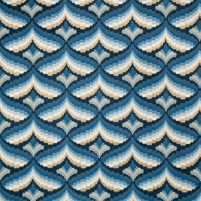 Lee Jofa 2019106.155.0 Giles Embroidery Multipurpose Fabric in Indigo/Blue