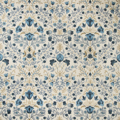 Lee Jofa 2019110.155.0 Luxford Embroidery Multipurpose Fabric in Indigo/Blue