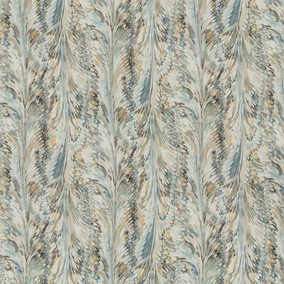 Lee Jofa 2019114.135.0 Taplow Print Multipurpose Fabric in Sea Mist/Multi/Turquoise/Wheat