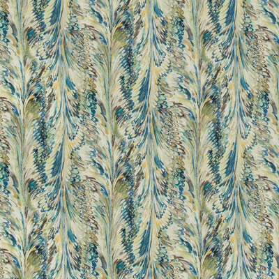 Lee Jofa 2019114.345.0 Taplow Print Multipurpose Fabric in Peacock/gold/Multi/Teal/Gold