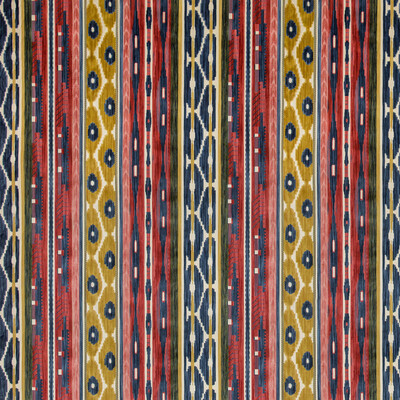 Lee Jofa 2019117.195.0 Desning Velvet Upholstery Fabric in Red/blue/Multi/Red/Blue