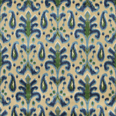 Lee Jofa 2019123.53.0 Bronwen Velvet Upholstery Fabric in Blue/green/Multi/Blue/Green