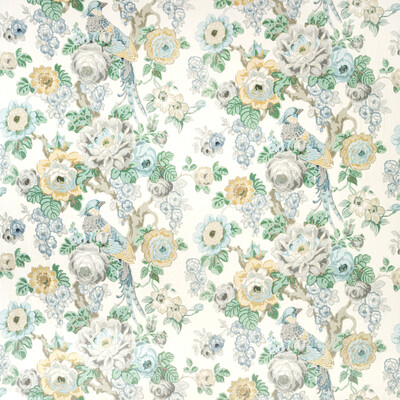 Lee Jofa 2020181.1311.0 Avondale Print Multipurpose Fabric in Slate/aqua/Multi/Turquoise/Grey