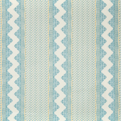 Lee Jofa 2020188.134.0 Whitaker Print Multipurpose Fabric in Ocean/gold/Turquoise