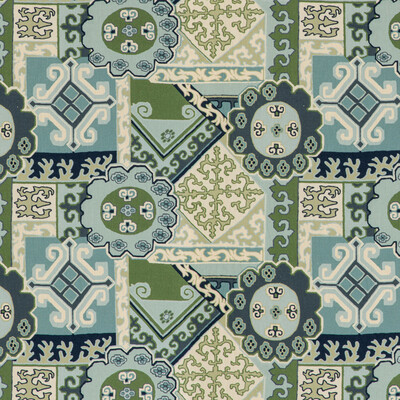 Lee Jofa 2020193.1353.0 Batangas Print Multipurpose Fabric in Aqua/leaf/Multi/Turquoise/Green