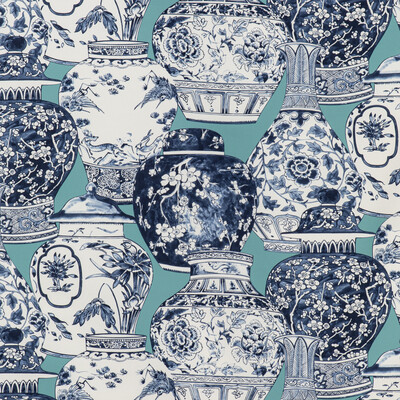 Lee Jofa 2020194.1350.0 Pandan Print Multipurpose Fabric in Aqua/blue/Multi/Turquoise/Blue