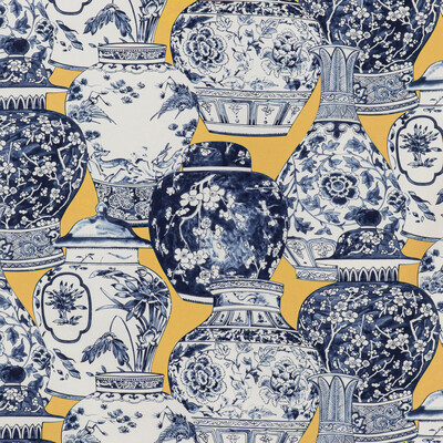 Lee Jofa 2020194.504.0 Pandan Print Multipurpose Fabric in Maize/blue/Multi/Yellow/Blue