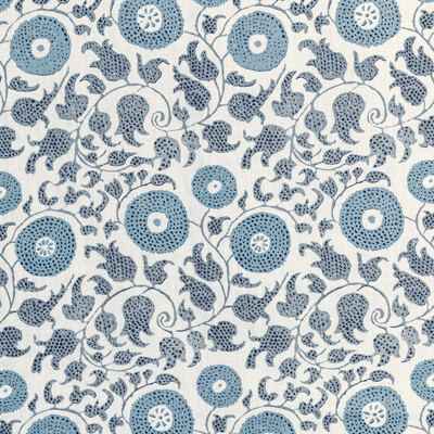 Lee Jofa 2020204.5.0 Eldora Print Multipurpose Fabric in Slate/Blue