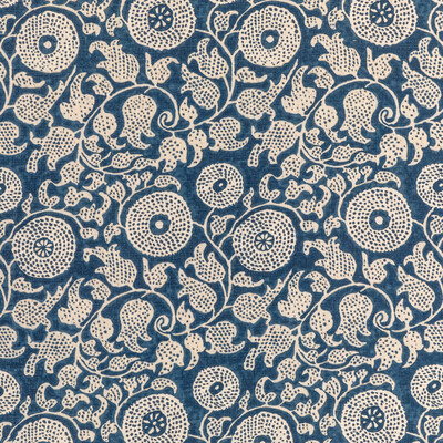 Lee Jofa 2020204.50.0 Eldora Print Multipurpose Fabric in Indigo/Dark Blue/Blue