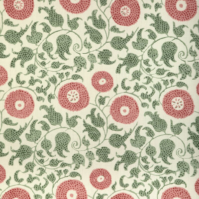 Lee Jofa 2020204.73.0 Eldora Print Multipurpose Fabric in Leaf/rose/Green/Pink