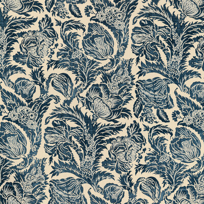 Lee Jofa 2020205.50.0 Marion Print Multipurpose Fabric in Indigo/Blue/Dark Blue