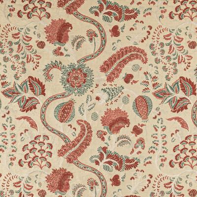 Lee Jofa 2020213.194.0 Jardin Bleu Upholstery Fabric in Sand/rose/Red/Gold