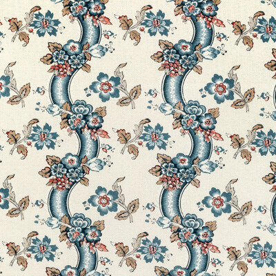 Lee Jofa 2020217.519.0 Benday Print Multipurpose Fabric in Denim/berry/Blue/Red