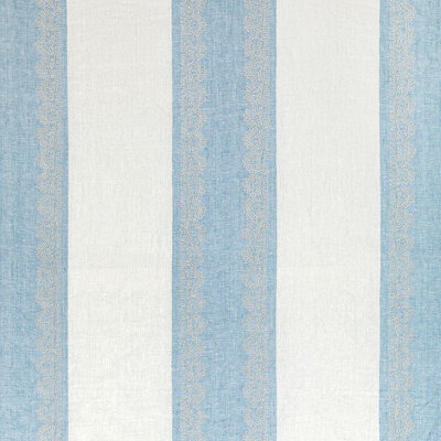 Lee Jofa 2021123.5.0 Banner Sheer Drapery Fabric in Denim/Blue/White